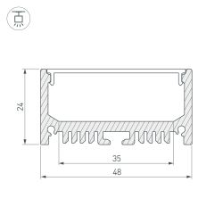 Профиль ARH-LINE-2448-2000 ANOD (Arlight, Алюминий) 018684