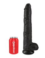Чёрный фаллоимитатор-гигант 14 Cock with Balls - 37,5 см. (Цвет: черный)