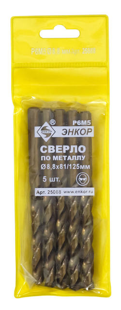 Сверло для металла ф 8,8х81/125 мм Р6М5