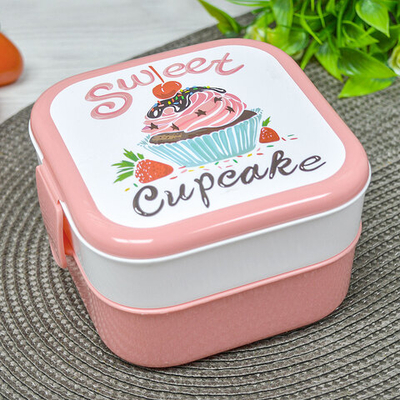 Контейнер для обеда 2 по 0,4л "Капкейки"