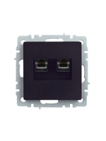 BRITE Розетка двойная RJ11+RJ45 кат.5E РК/Т12-БрЧ черный IEK