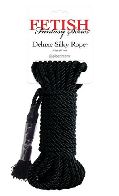 Pipedream Deluxe Silky Rope - Веревка для фиксации черная
