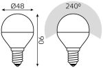 Лампа Gauss LED Шар 6W E14 RGBW+диммирование 105101406