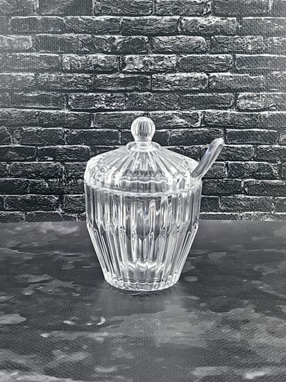 Баночка для меда и варенья 180 мл. с крышкой и ложечкой