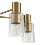 Светильник на штанге 5x40Вт, E14, металл/стекло, золото