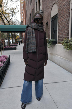 ZARA ДЛИННЫЙ ПУХОВИК С КАПЮШОНОМ WATER REPELLENT WINDPROOF, БУРГУНДИ