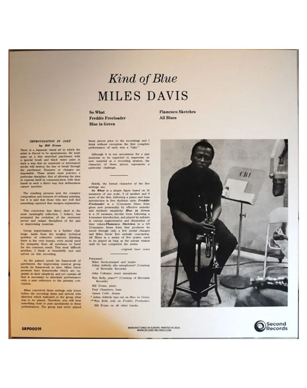 MILES DAVIS - Kind Of Blue (LP, 180 Gram Black Vinyl) Майлз Дэвис. Новая запечатанная виниловая пластинка