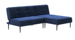Monaco диван-кровать с шезлонгом, без подлокотников, бархат синий 29