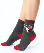 Хлопковые носки с веселым пингвином Christmas Socks (Размер: S-M-L) (Цвет: серый)