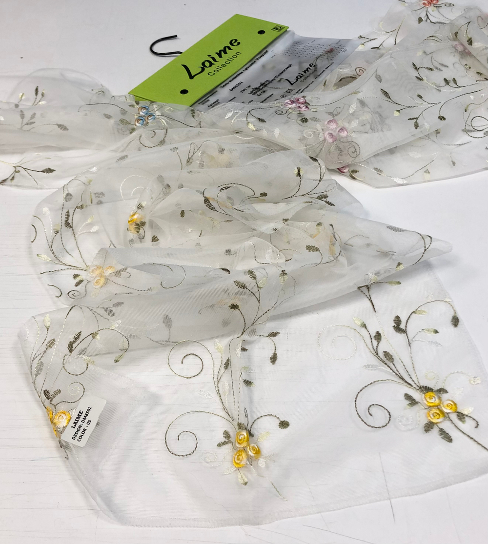 Тюль сетка с вышивкой розами арт. Розуэлл DM 8502 col. 05 из коллекции Laime