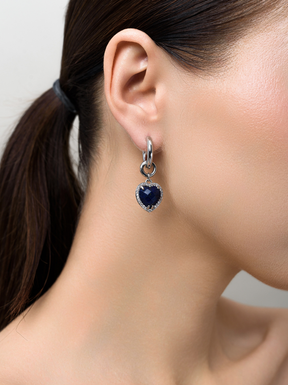 Серьги "Whale Royal Love" silver с лазуритом