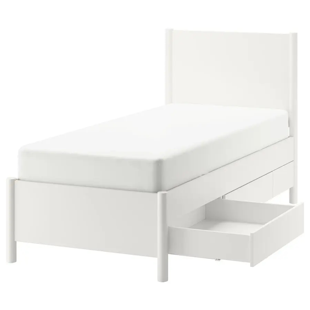 Каркас кровати с ящиками  - TONSTAD IKEA/ ТОНСТАД ИКЕА, 90х200 см, белый