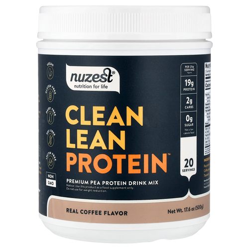 Nuzest, Clean Lean Protein, натуральный кофе, 500 г (17,6 унции)