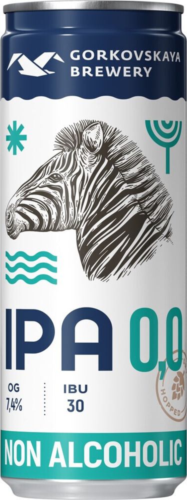 Пиво Горьковская Пивоварня ИПА 0.0 / Gorkovskaya Brewery IPA 0.0 0.33 - банка