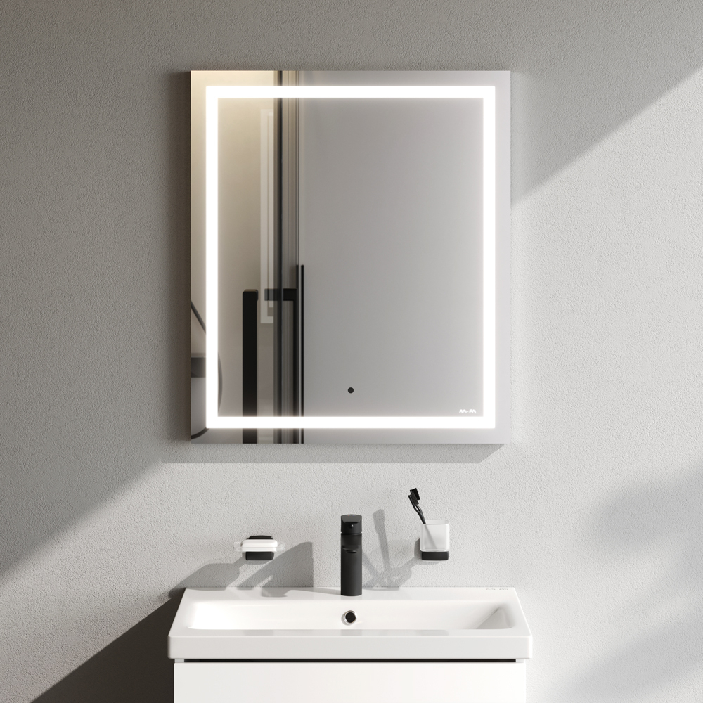 Универсальное зеркало настенное с контурной LED-подсветкой, 60 см AM.PM Gem M91AMOX0601WG