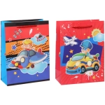 Пакет подарочный «Весёлый транспорт» 18*24*8,5 см, микс