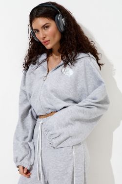 Худи укороченное "Âme Sirène" цвета серый меланж