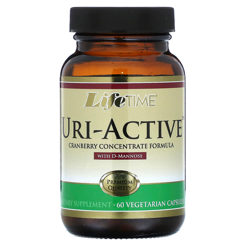 LifeTime Vitamins, Uri-Active, формула концентрата клюквы с D-маннозой, 60 вегетарианских капсул
