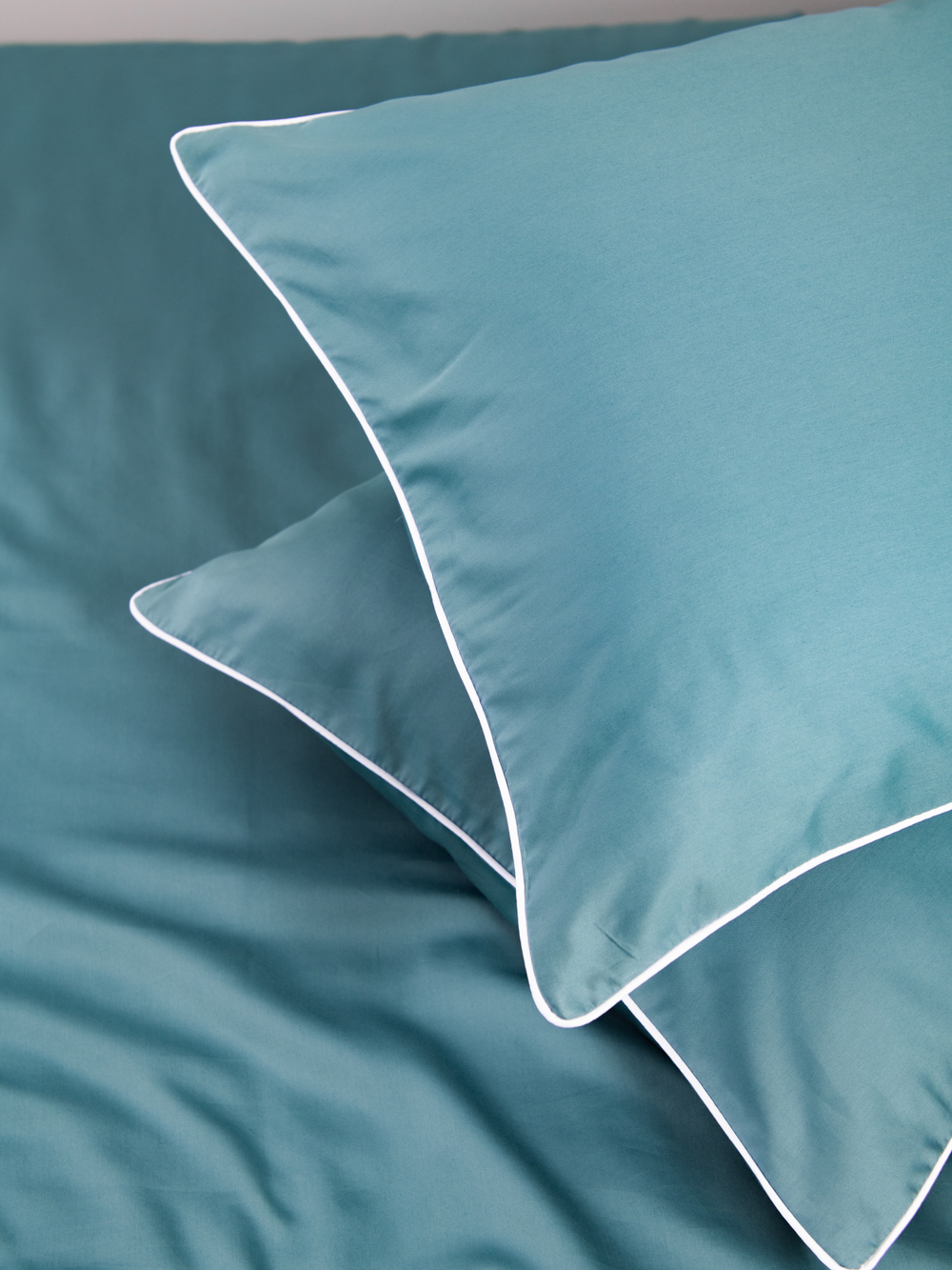 MOON 2 наволочки, сатин серо-бирюзовый 50x70см