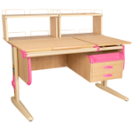 Растущая парта СУТ 25 с задними полками СУТ.15.240 и навесной тумбой (1200×880 мм)