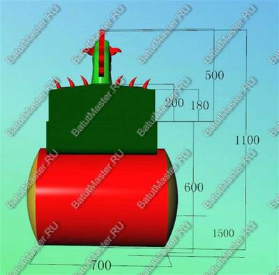 Коммерческий надувной батут-горка "Дракон" 15*7*11 м
