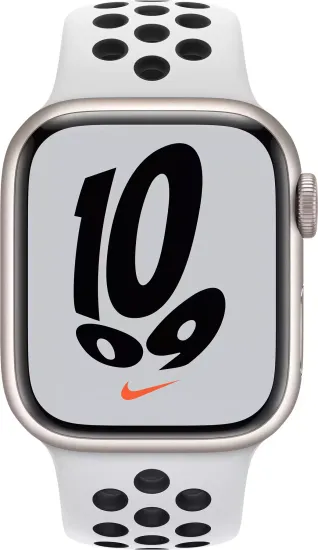 Apple Watch Nike Series 7, 41 мм, корпус из алюминия цвета «сияющая звезда»