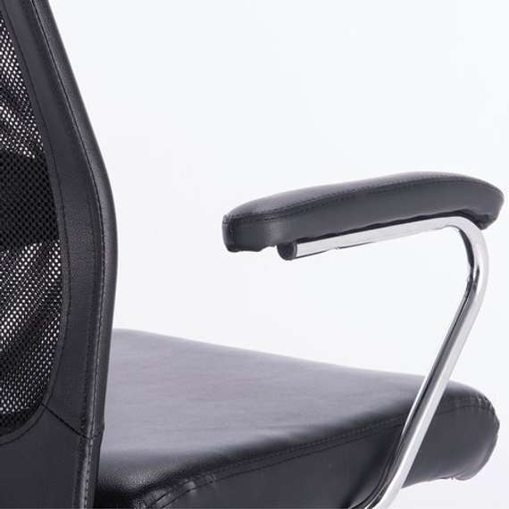 Кресло офисное BRABIX &quot;Flight EX-540&quot;, хром, экокожа, сетка, черное, 531850