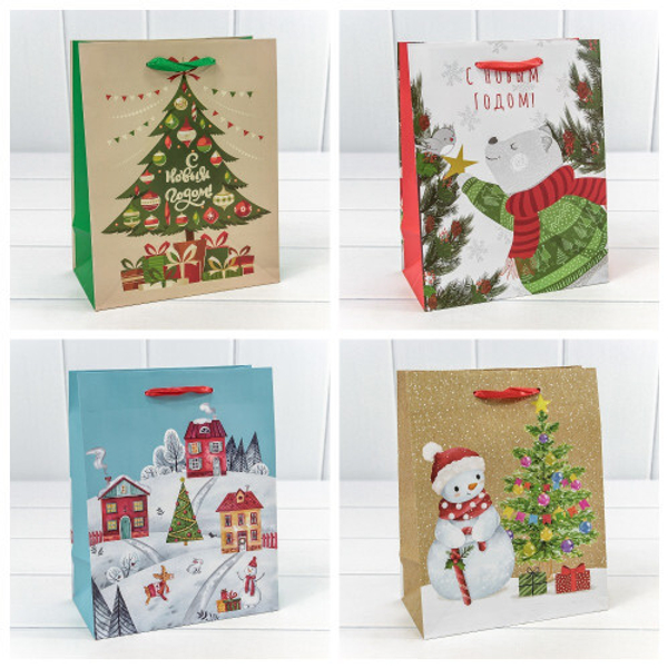 
          Пакет подарочный 18 х 23 х 10 см Набор 4 шт "Микс" (Микс)