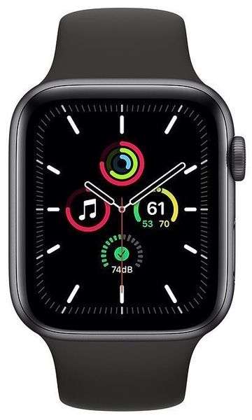 Часы Apple Watch SE GPS 44mm Aluminum Case with Sport Band, серый космос/тёмная ночь 2021 (MKQ63)