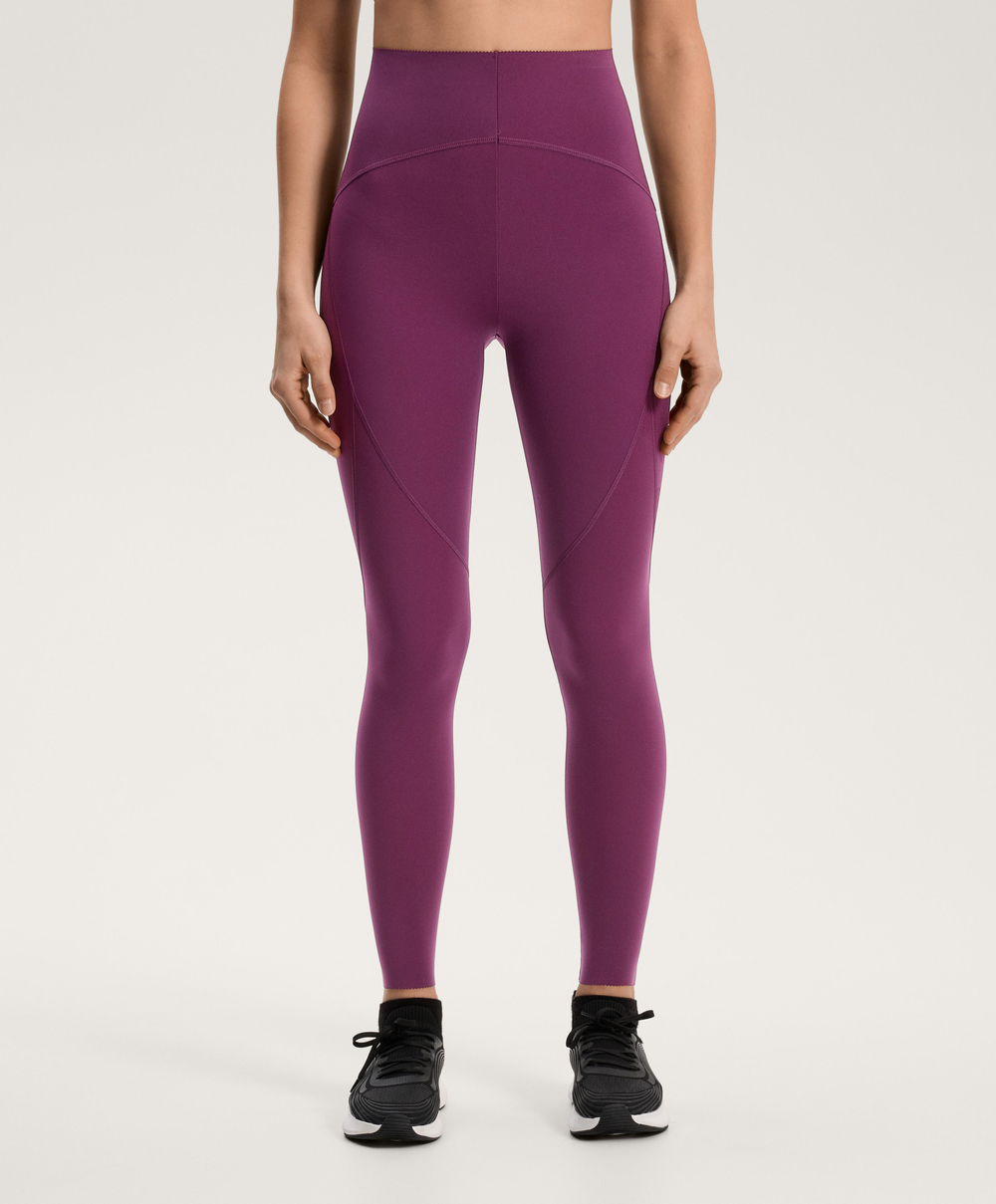 OYSHO Базовые компрессионные легинсы длиной до щиколотки, темно-сливовый