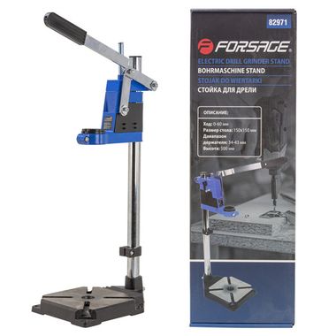 Стойка для дрели (высота: 500мм, ход: 0-60мм, размер стола: 150х150мм,диапазон держателя: 34-43мм) Forsage F-82971