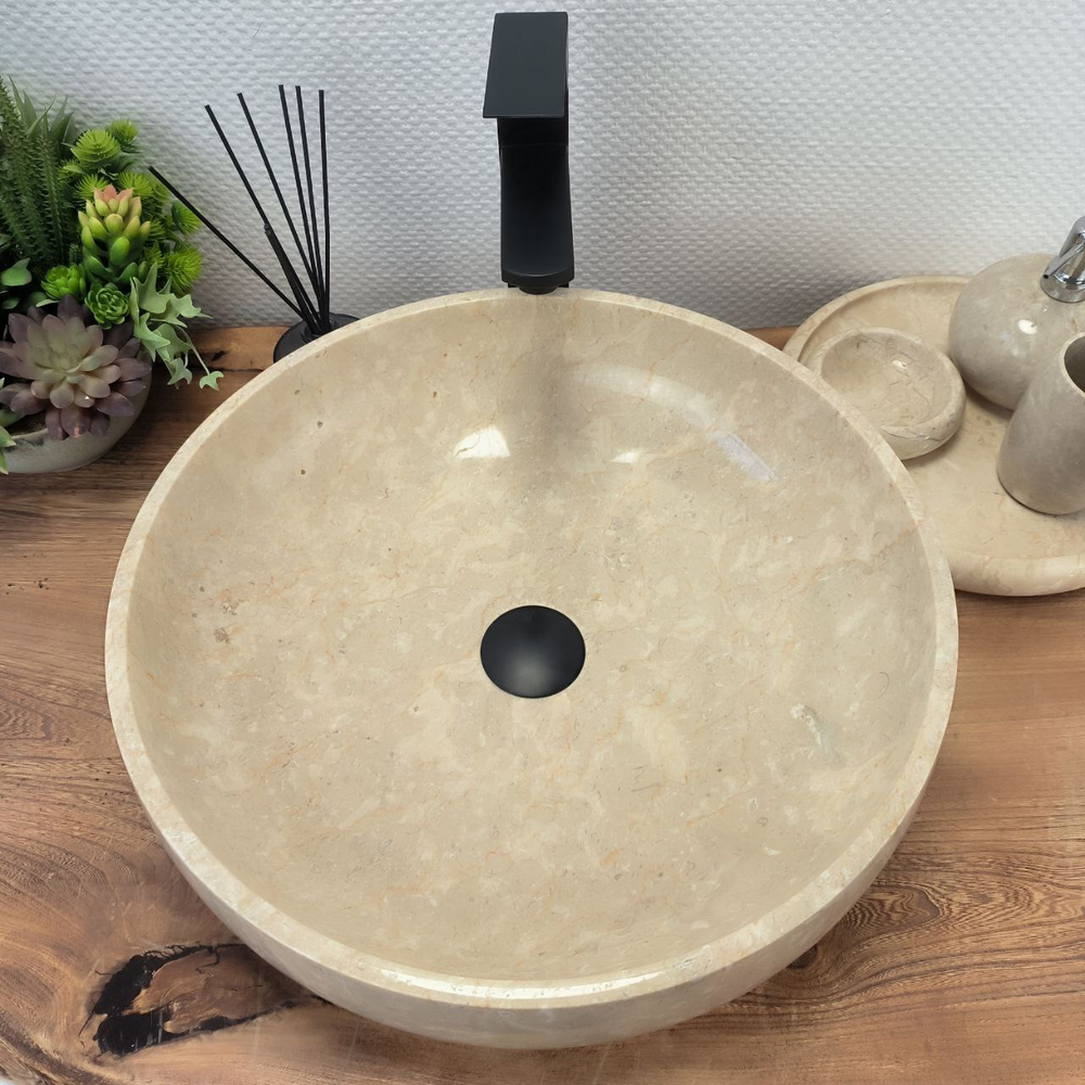 Раковина из мрамора Donut Cream DM-62511 45*45*13 0119