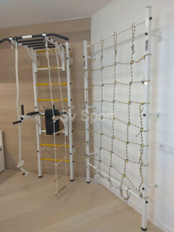 Монтаж шведской стенки Sv Sport с канатным лазом в бетонные, кирпичные стены