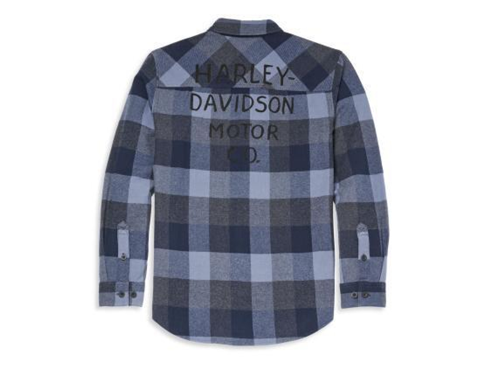 Рубашка Font Two Pocket Plaid Flannel Harley-Davidson
