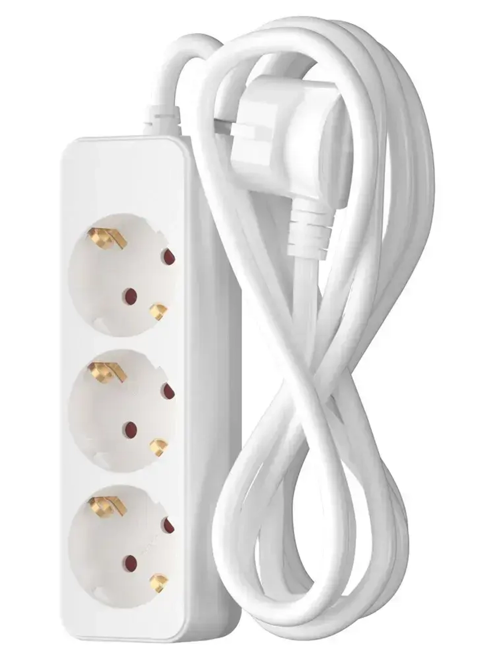 Удлинитель сетевой для розетки ФОТОН 16А 5м 3 розетки с заземлением белый, ГОСТ