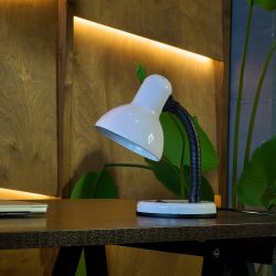 TLI-225 WHITE E27 Светильник настольный. Цоколь Е27. Механический выключатель. Белый. ТМ Uniel.