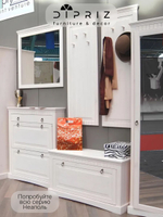 Шкаф 58х41х179, Неаполь, распашной для одежды, в прихожую, спальню, массив сосны, белый, Dipriz