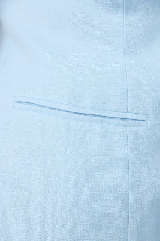 Жилет удлиненный приталенный изо льна, голубой