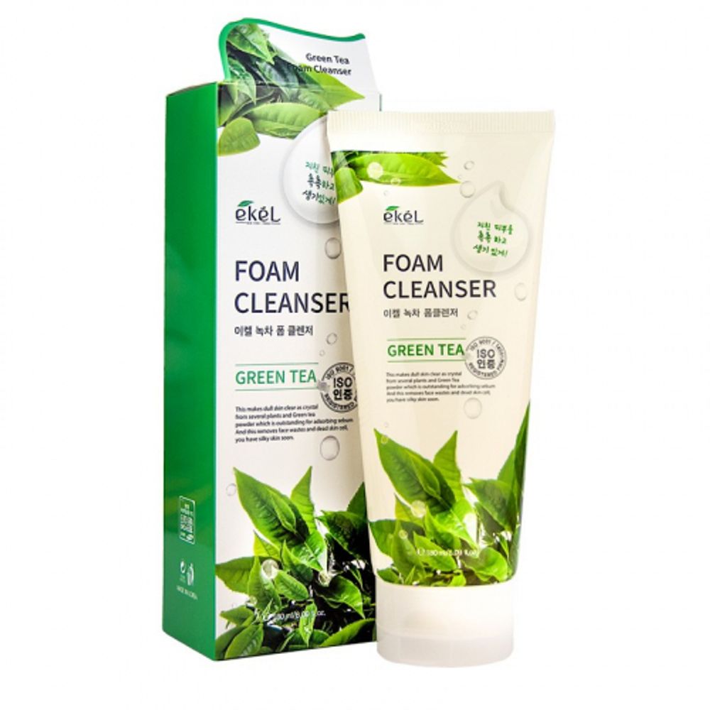 Ekel Green Tea Foam Cleanser увлажняющая пенка для умывания с экстрактом зеленого чая