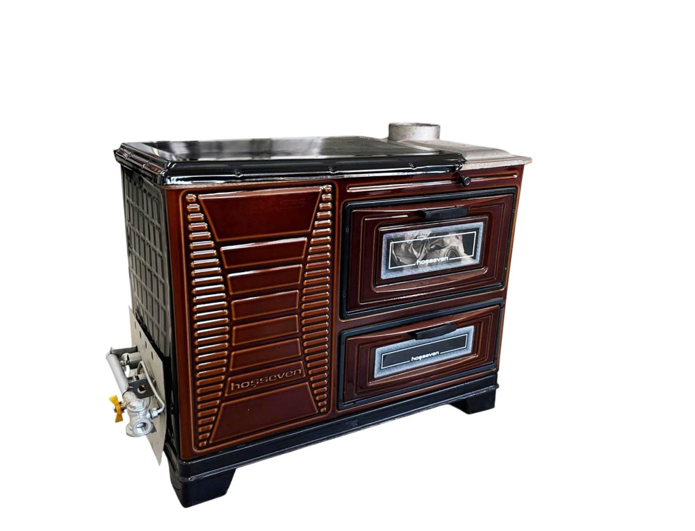 Печь  отопительно-варочная Hosseven 4007 KOVALI. (МАЖИЛИК) (с двумя духовками  c газовой горелкой)