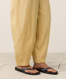 OYSHO Брюки-баллоны из 100% льна, бледно-желтый