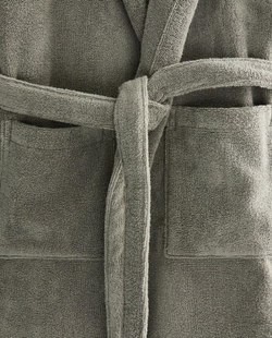 ZARA HOME ХЛОПКОВЫЙ ХАЛАТ С КАПЮШОНОМ, ЗЕЛЕНЫЙ