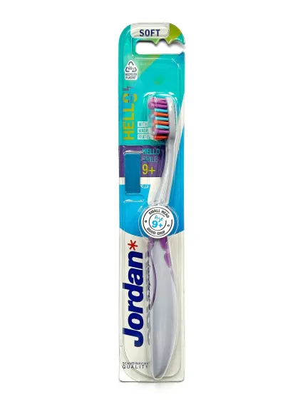 Зубная щетка JORDAN Hello Smile Soft 9+ мягкая бело-розовая
