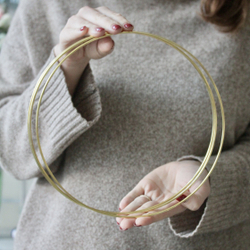 Кольцо для макраме 25 см, цвет золотистый, неразъемное / кольцо металлическое основа для рукоделия / основа для ловца снов