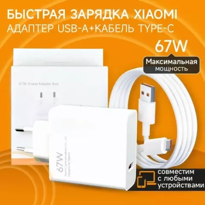 Зарядное устройство Xiaomi Mi 67W (USB-A + Type-C)