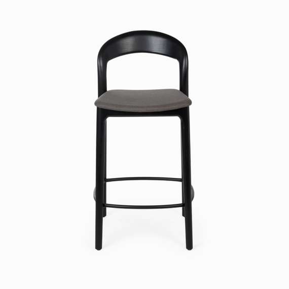 Полубарный стул Esse 65 см, черный, тёмно-серая обивка