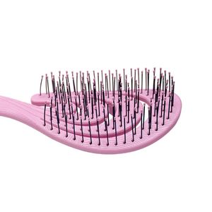 Расческа-био для волос SOLOMEYA FLEX BIO HAIR BRUSH PINK WAVE, гибкая, массажная