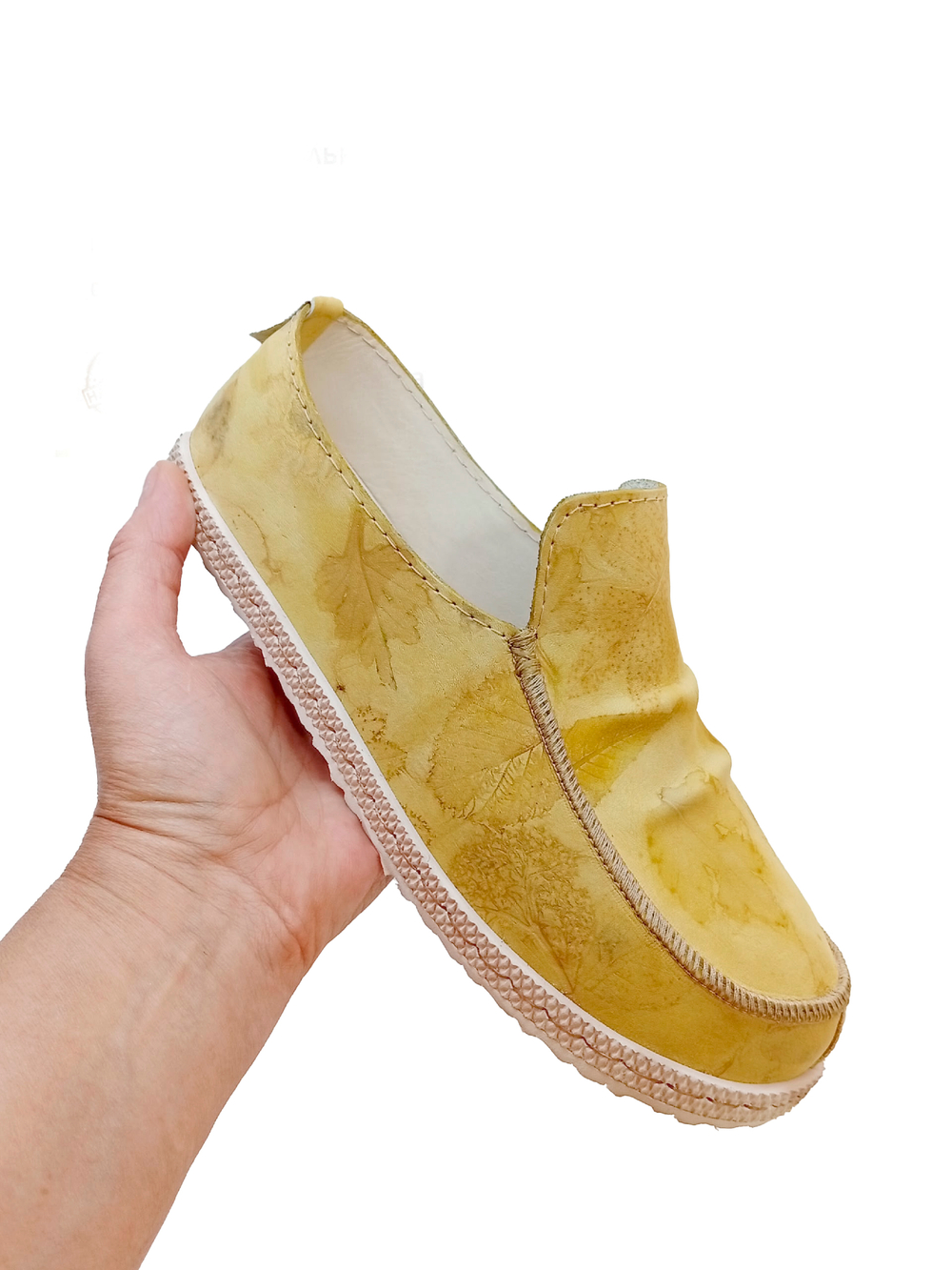 Лоферы кожаные "Lemon Ecoprint"
