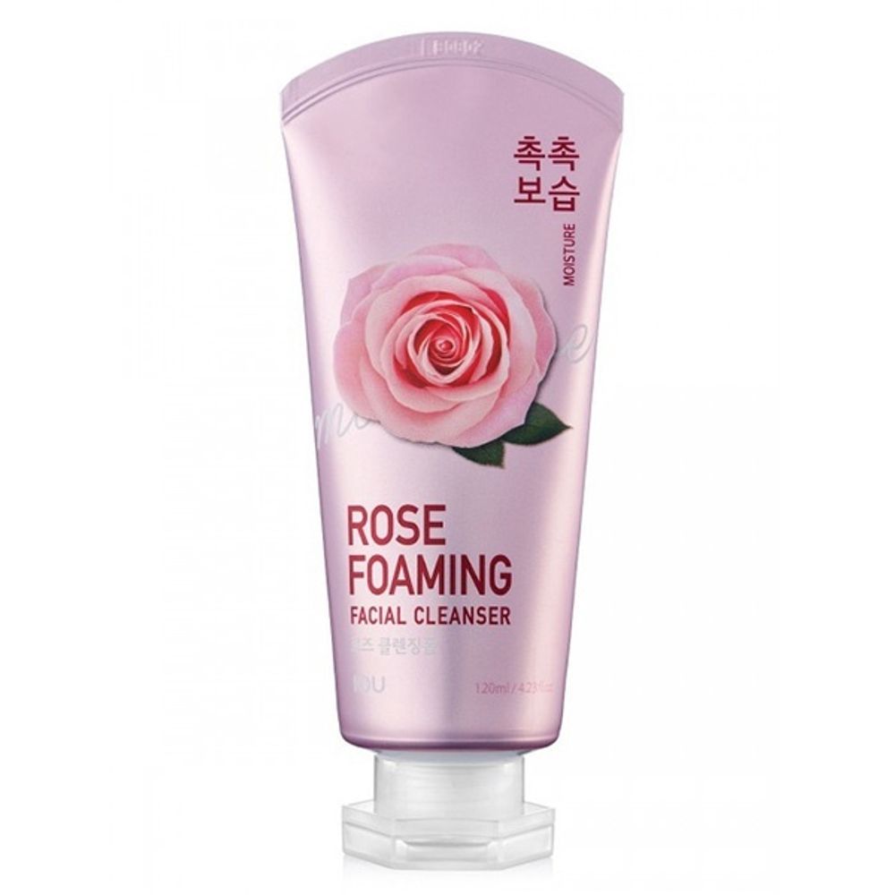 Welcos IOU Rose Foaming Facial Cleanser увлажняющая пенка для умывания с розой