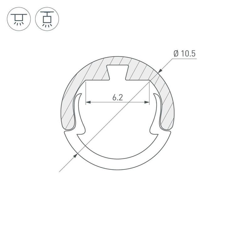 Профиль Arlight Round-D10.5-2000 Anod 029088